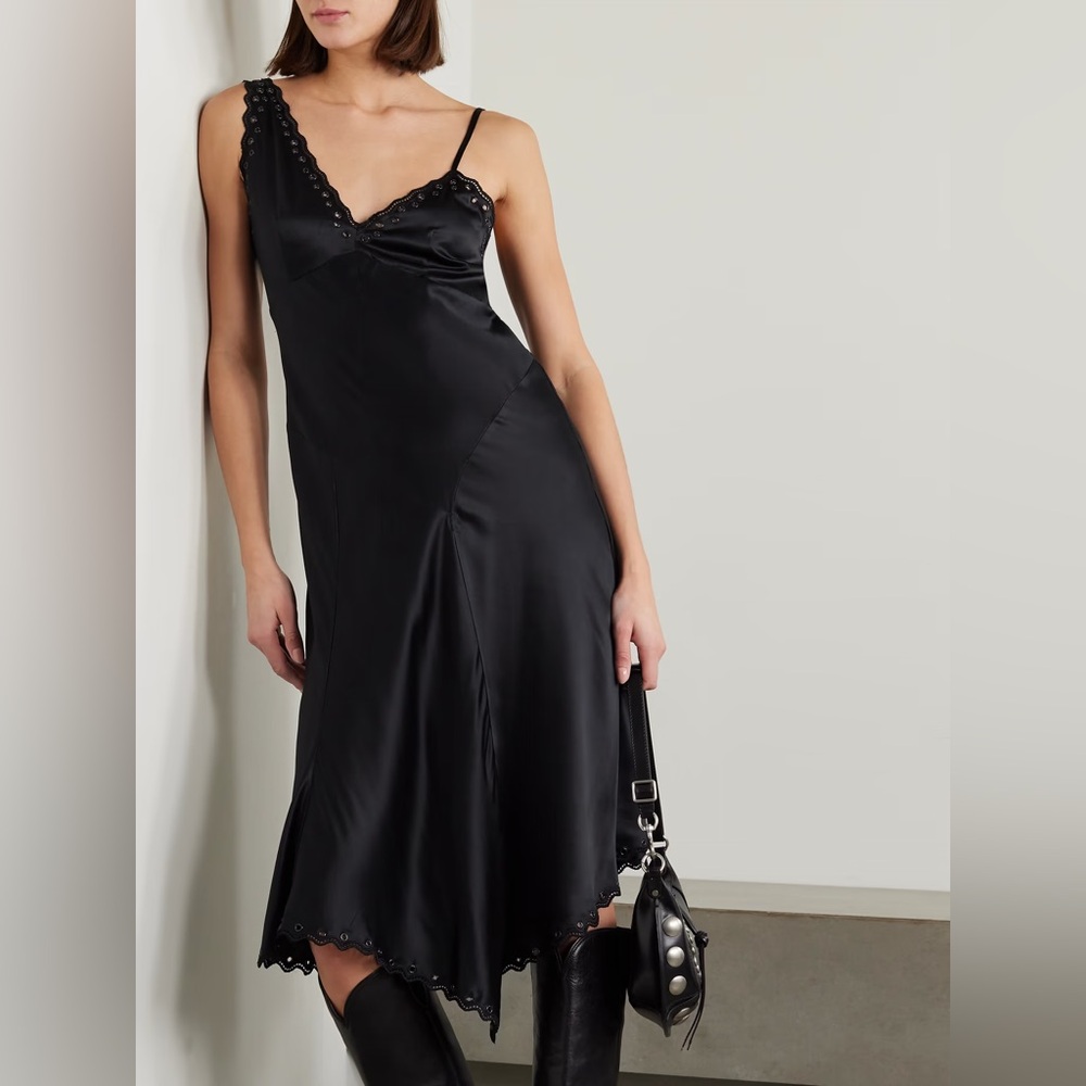 Isabel Marant Ayrich asymmetrical embroidered silk midi dress - Picture 9 of 9